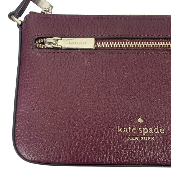 Kate Spade Leila Convertible Wristlet Shoulder Bag Burgundy Red - Picture 6 of 10